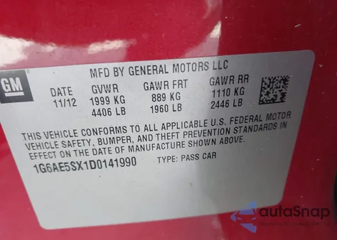 2013 Cadillac Ats Premium z USA, uszkodzony, nr VIN 1G6AE5SX1D0141990